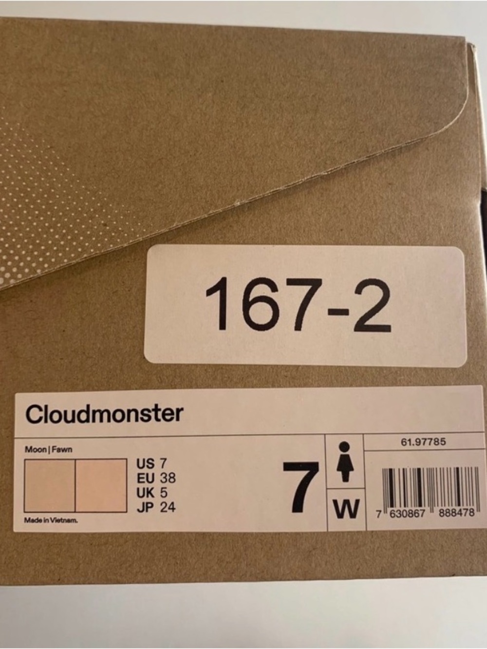 On Running Women’s Cloudmonster Sneakers - Pale Pink/Cream - Picture 5 of 5